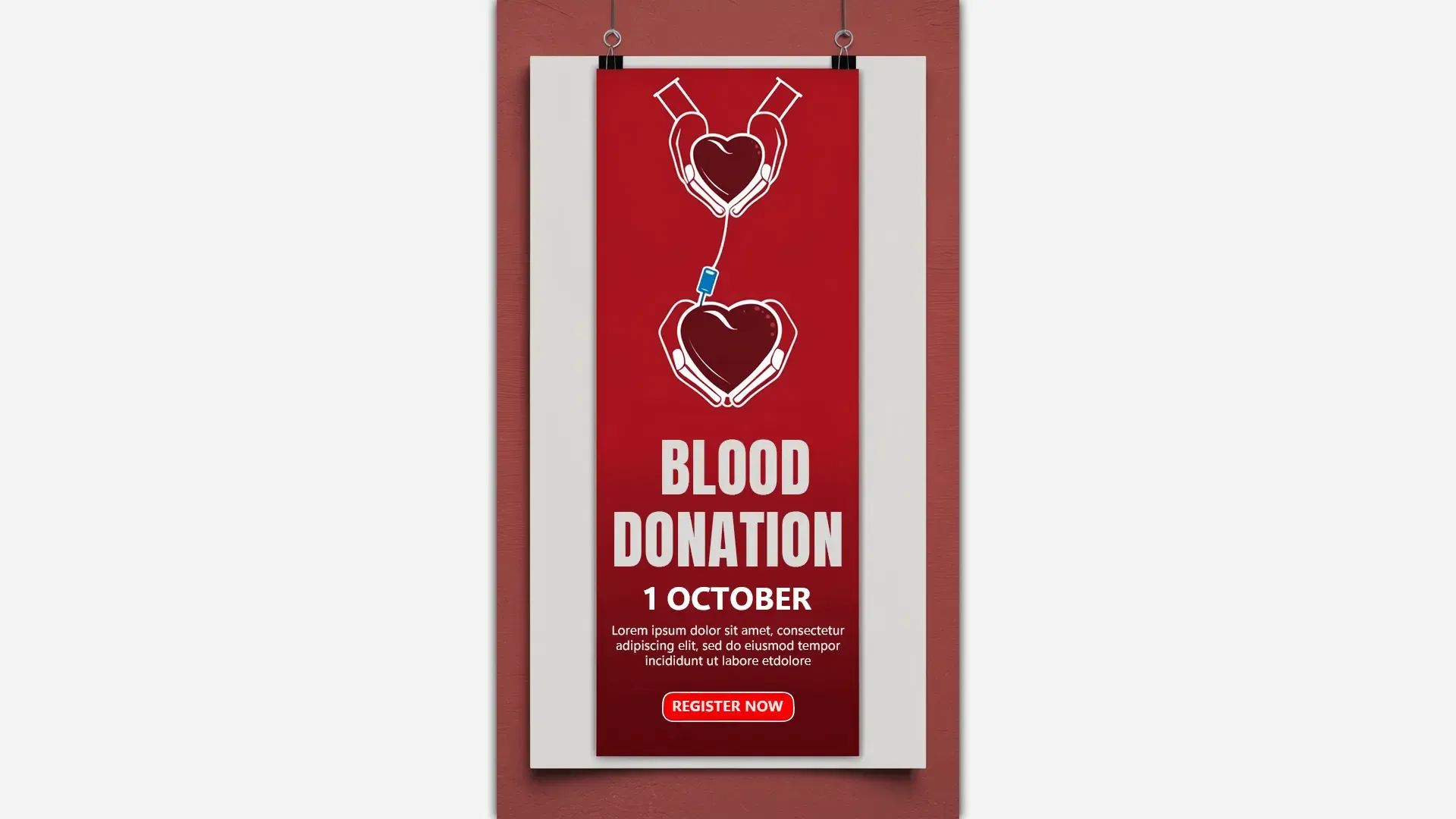 Bold and Engaging Instagram Story PSD for 1 October Blood Donation image